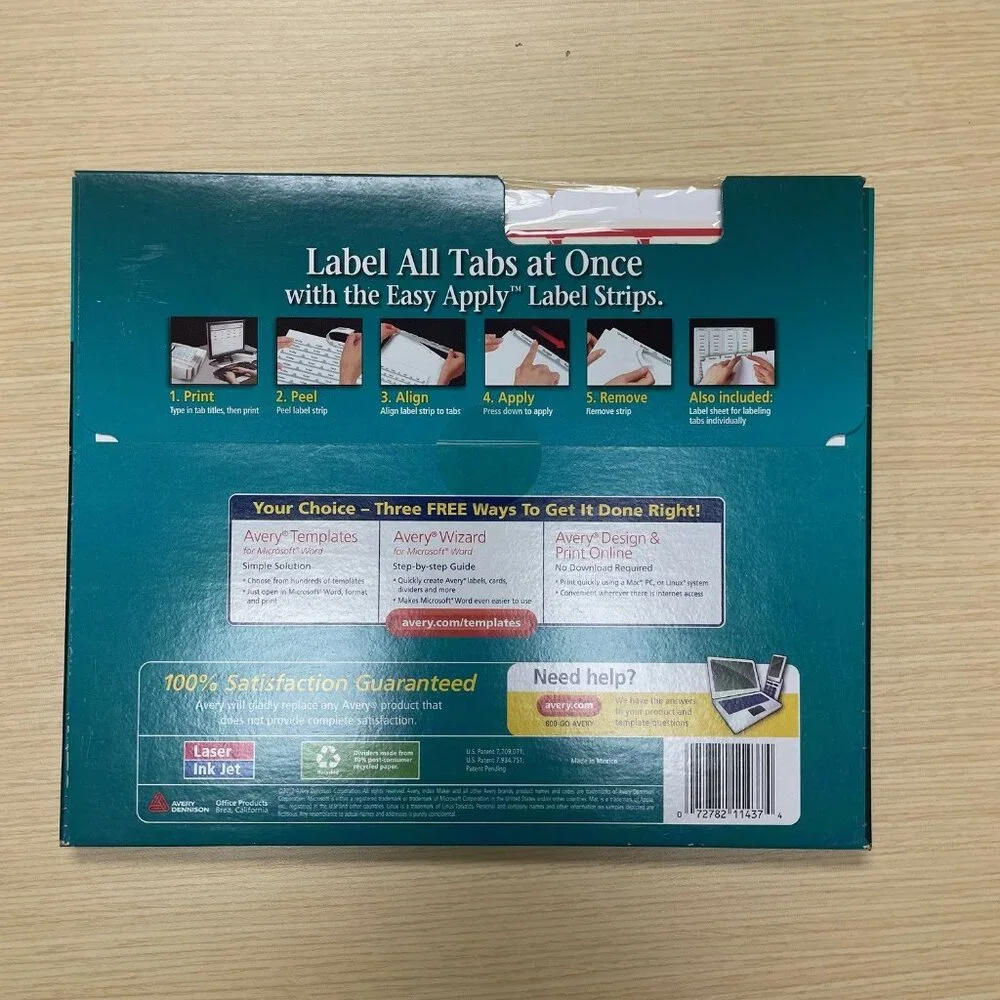 Avery Print & Apply Clear Label Dividers